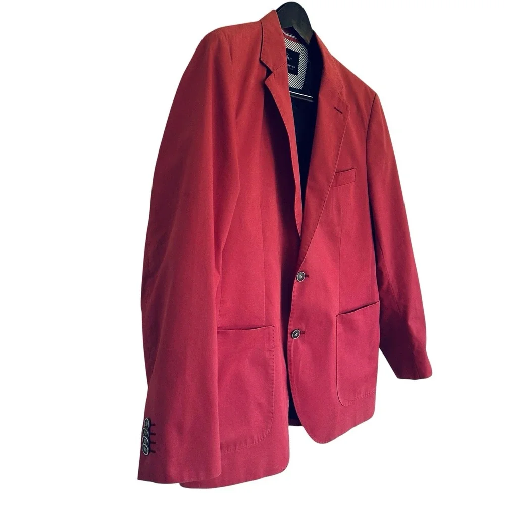 TailorByrd Mens 42R Coral Pink Flamingo Blazer Sport Coat Patch Pocket 2 Button
